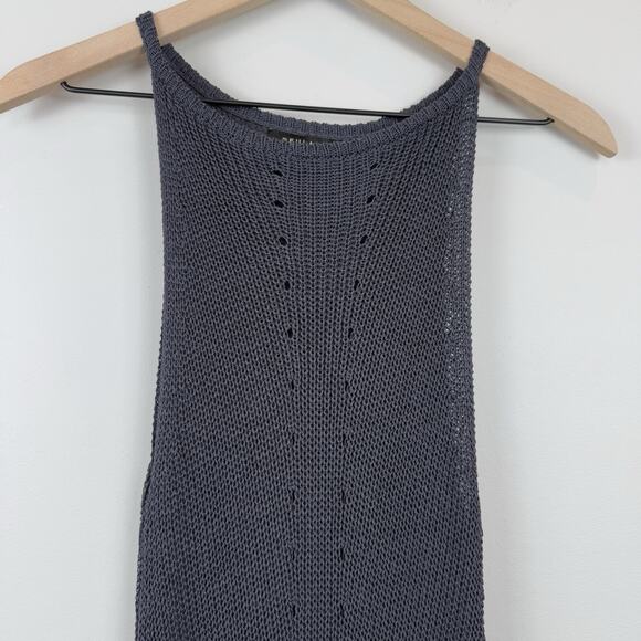 Beulah Style Maxi Sweater Dress Large Gray Sleeveless Stretchy Form Fitting Boho - Picture 2 of 11
